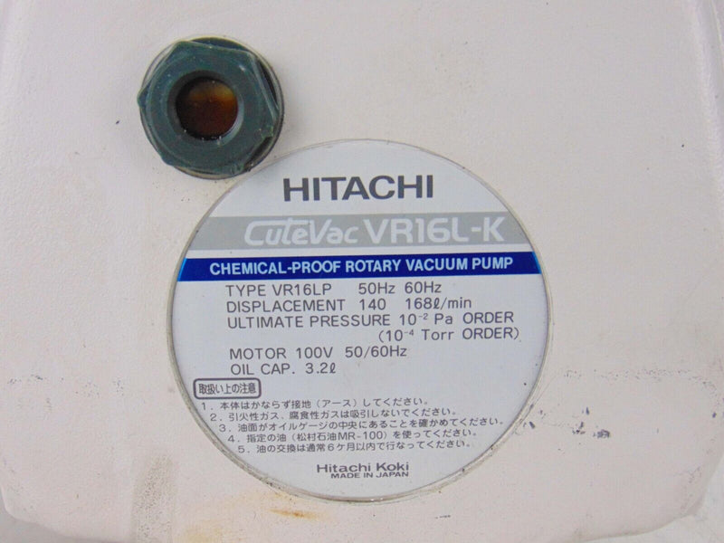 Hitachi CuteVac VR16L-K Direct Drive Rotary Vacuum Pump, lot fo 3 *untested - Tech Equipment Spares, LLC