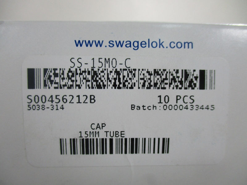 Swagelok SS-15M0-C Stainless Steel Tube Cap 15mm T (lot of 10) new - Tech Equipment Spares, LLC