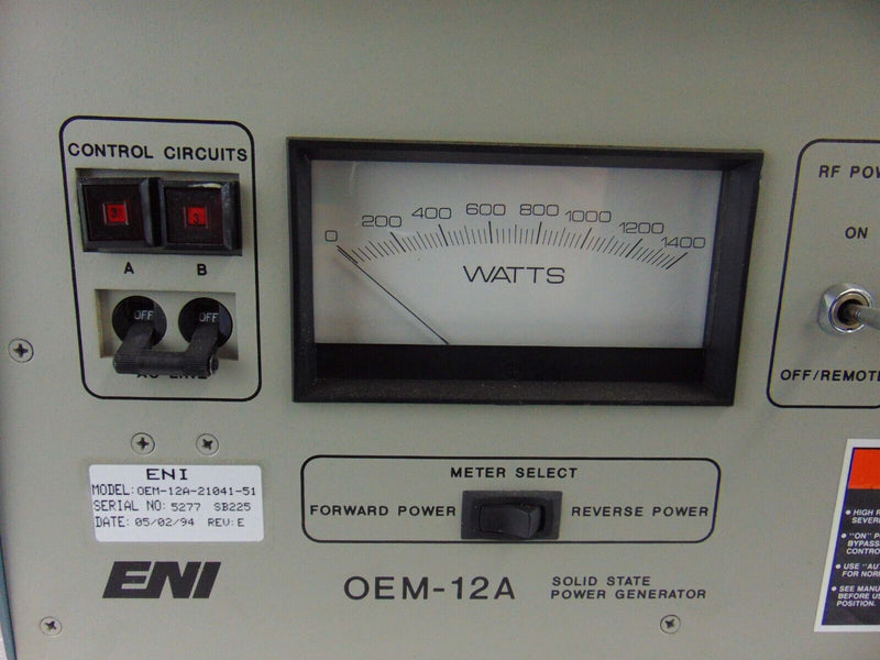 ENI OEM-12A OEM-12A-21041-51 RF Generator, 1250W - Tech Equipment Spares, LLC
