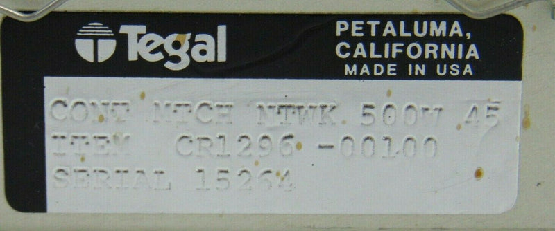Tegal CR1296-00100 KHZ Controller CONT MTCH NTWK 500W 45 Tegal 6500 Etcher - Tech Equipment Spares, LLC
