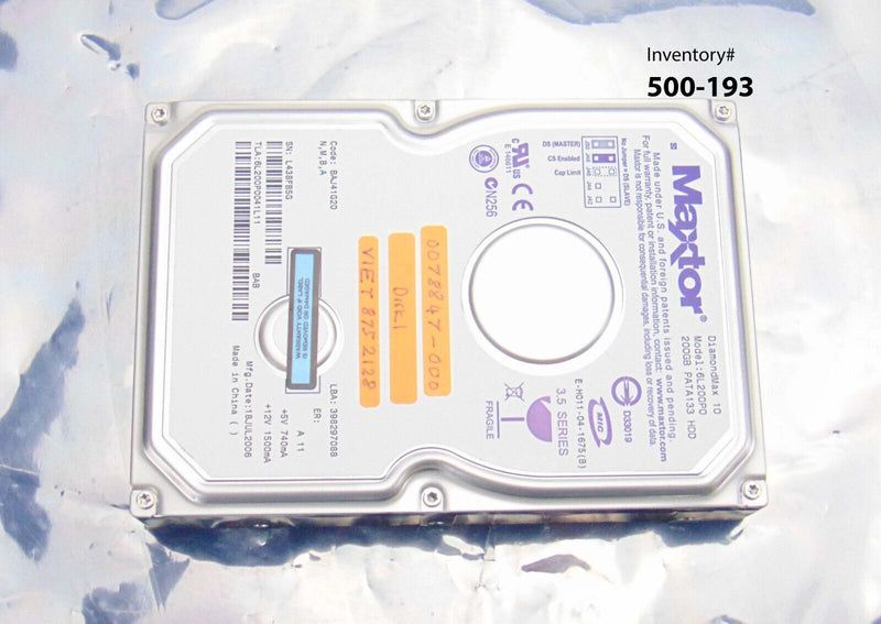 KLA Tencor 0078847-000 Disk 1 Hard Drive *used working - Tech Equipment Spares, LLC