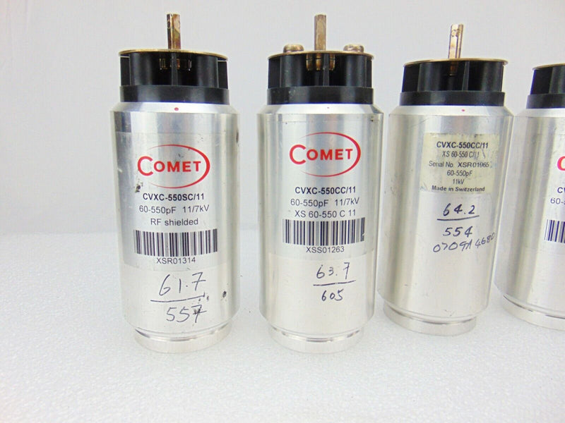 Comet CVXC-550SC/11 60-550pF 11/7kV Capacitator (lot of 7) *used working - Tech Equipment Spares, LLC