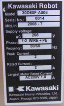 Kawasaki 30D60F-A006 Robot Controller *used working - Tech Equipment Spares, LLC
